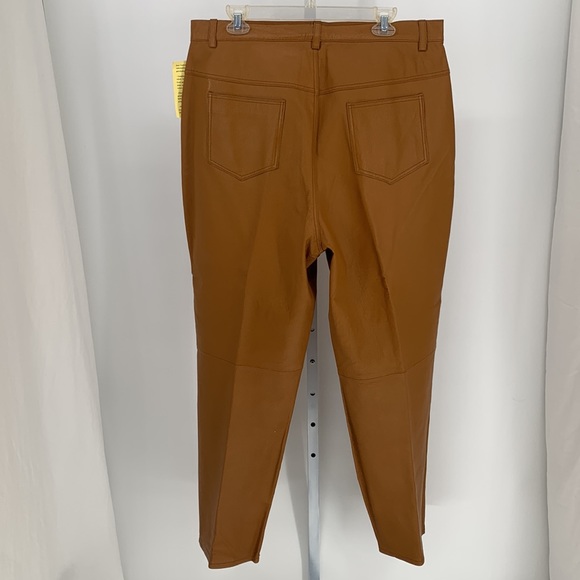 NWT Newport News Styleworks•Carmel Color Lined Leather Pants Sz18 - Picture 9 of 15